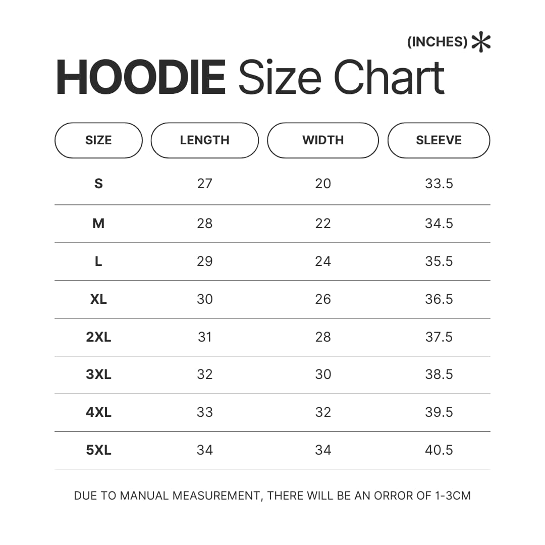 Hoodie Size Chart - Final Fantasy XIV Shop