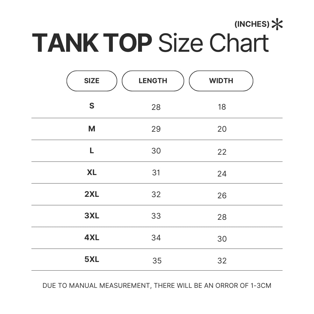 Tank Top Size Chart - Final Fantasy XIV Shop