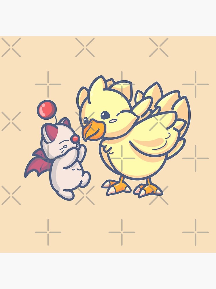 Ffxiv Moogle And Chocobo Throw Pillow - Image 2