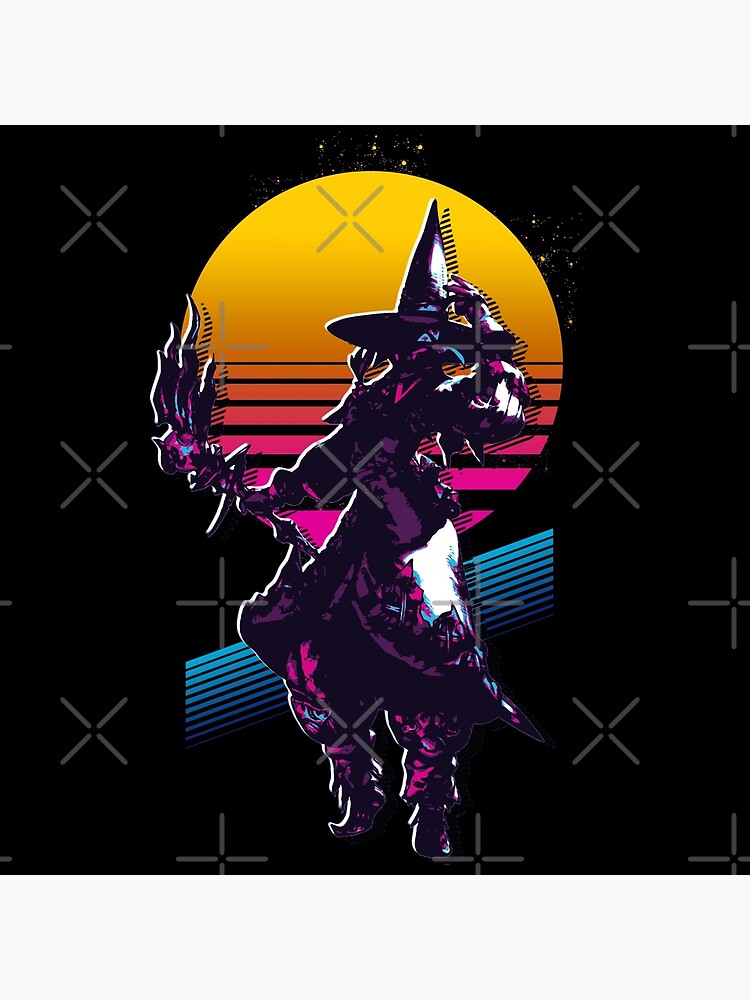 Black Mage Retro Style Throw Pillow - Image 2