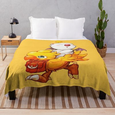 Chocobo And Moogle Adventure Throw Blanket