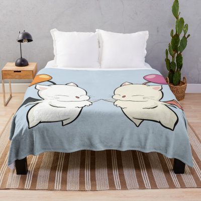 Moogles Cute Gathering Throw Blanket