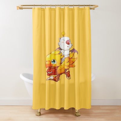 Chocobo And Moogle Adventure Shower Curtain