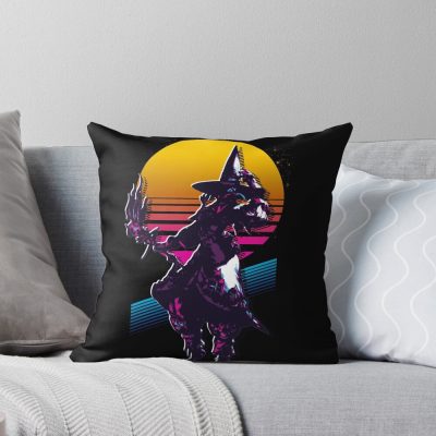 Black Mage Retro Style Throw Pillow