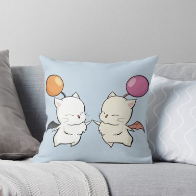 Moogles Cute Gathering Throw Pillow