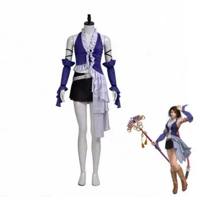 Final Fantasy Yuna Lenne Blue Songstress Cosplay Dress